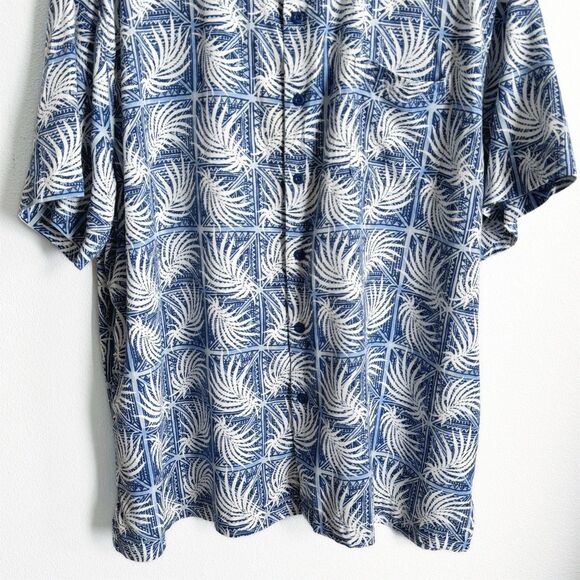 Nat Nast Shirt Mens XXL Blue Tropical Camp Shirt Silk Button Up Hawaiian Beachy - Picture 3 of 14